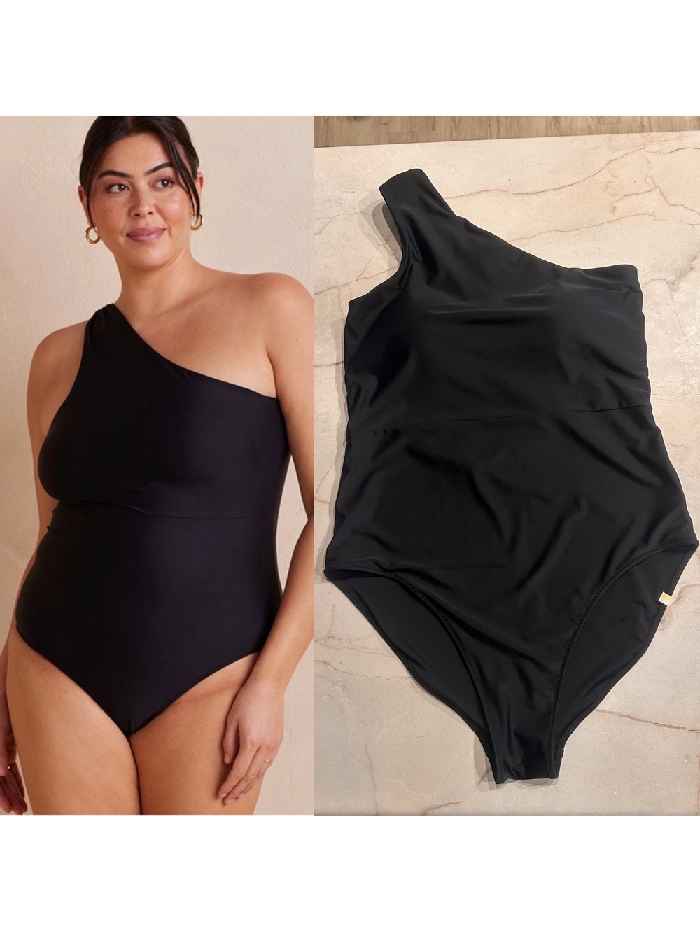 Summersalt The Ruched Sidestroke One Piece Swimsuit Sea Urchin Black Women’s 16